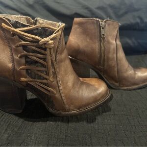 Freebird by Steven Rustic Brown Ankle Booties “Brook”